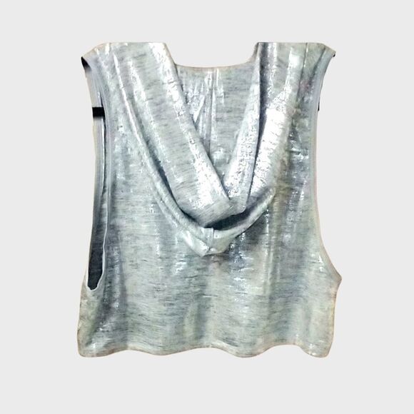 Essue New Women's  silver criss cross Cropped Top - Picture 5 of 5